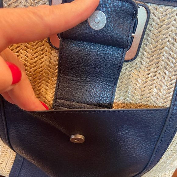 French Connection Lucia Straw Double Handle Tote Bag - Picture 3 of 15